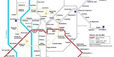 Kart over metro Sevilla