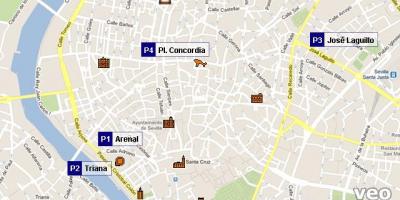 Kart av Sevilla parkering