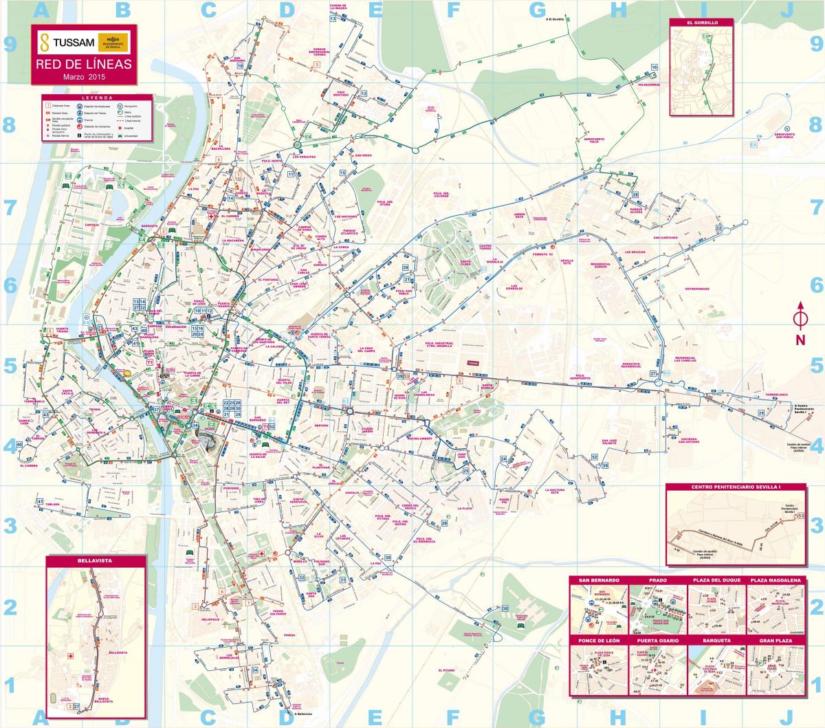 Sevilla offentlig transport kart