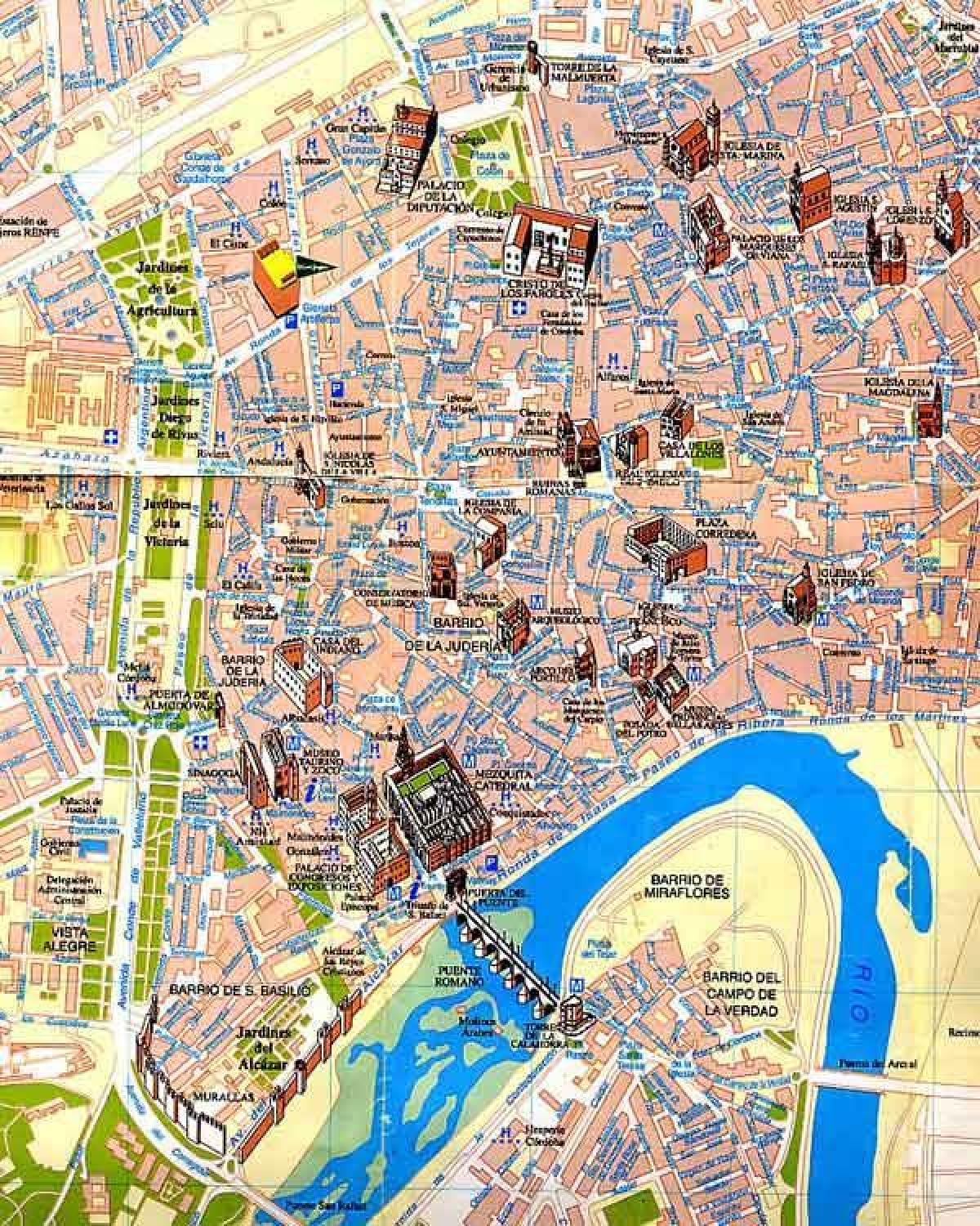 kart av Sevilla walking tour
