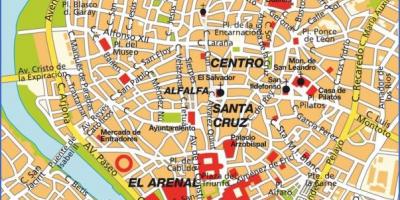 Sevilla, spania kart turistattraksjoner