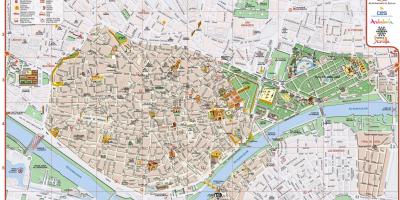 Kart av Sevilla sentrum 